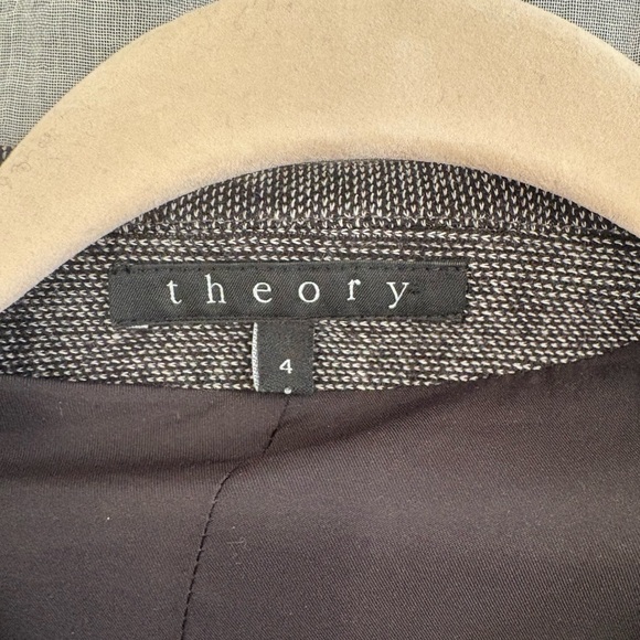 Theory Charcoal / Dark Heather Gray Wool Blend Blazer size 4 - Picture 3 of 7